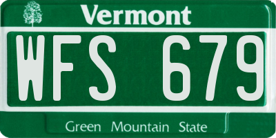 VT license plate WFS679