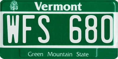 VT license plate WFS680