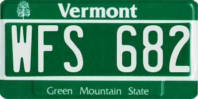 VT license plate WFS682