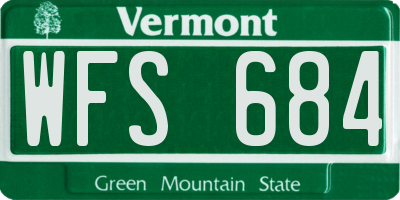 VT license plate WFS684