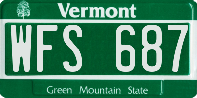 VT license plate WFS687