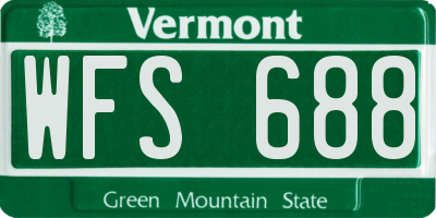 VT license plate WFS688