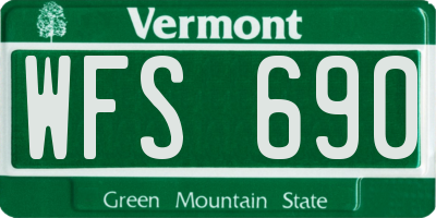 VT license plate WFS690