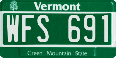 VT license plate WFS691