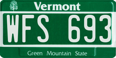 VT license plate WFS693