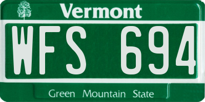 VT license plate WFS694