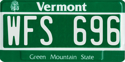 VT license plate WFS696