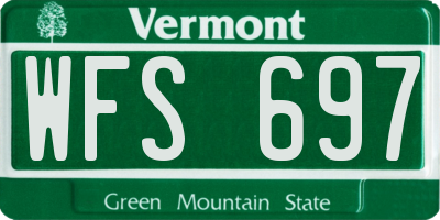 VT license plate WFS697
