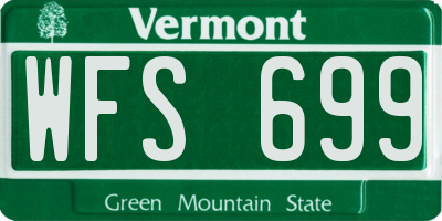 VT license plate WFS699