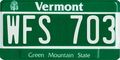 VT license plate WFS703