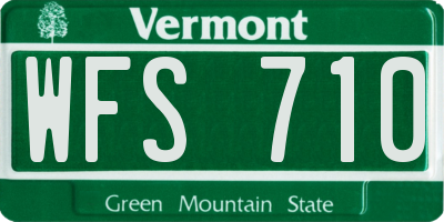 VT license plate WFS710