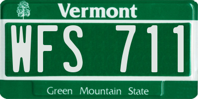 VT license plate WFS711