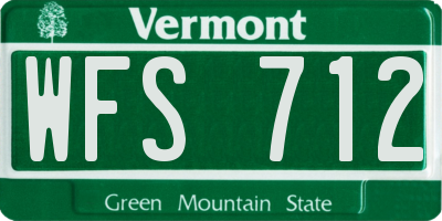 VT license plate WFS712