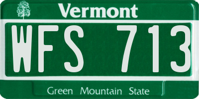 VT license plate WFS713