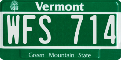 VT license plate WFS714