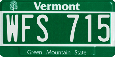 VT license plate WFS715