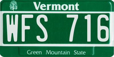 VT license plate WFS716
