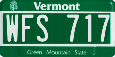 VT license plate WFS717