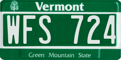 VT license plate WFS724