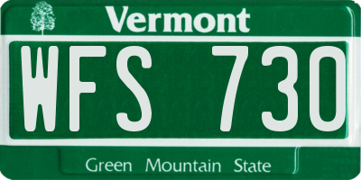 VT license plate WFS730
