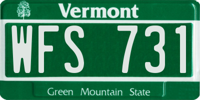 VT license plate WFS731