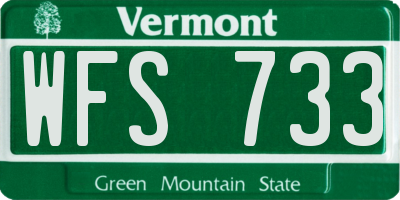 VT license plate WFS733