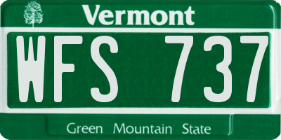 VT license plate WFS737