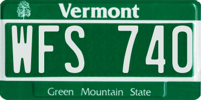 VT license plate WFS740