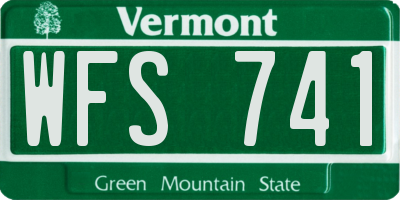 VT license plate WFS741