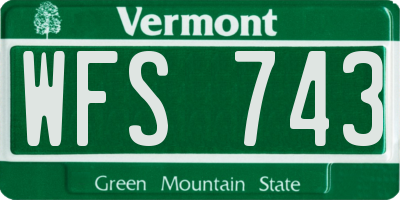 VT license plate WFS743