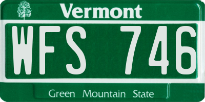VT license plate WFS746