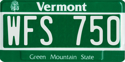 VT license plate WFS750