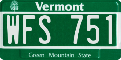 VT license plate WFS751