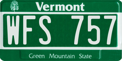 VT license plate WFS757