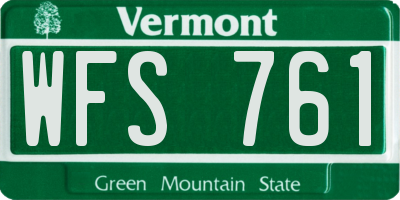 VT license plate WFS761