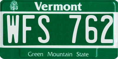 VT license plate WFS762
