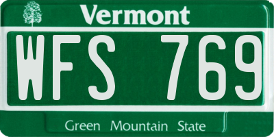 VT license plate WFS769