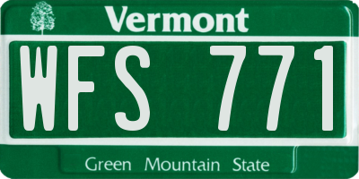 VT license plate WFS771