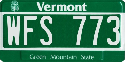 VT license plate WFS773