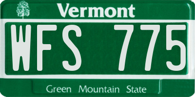 VT license plate WFS775