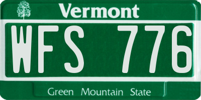 VT license plate WFS776