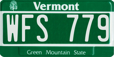 VT license plate WFS779