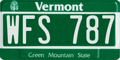 VT license plate WFS787