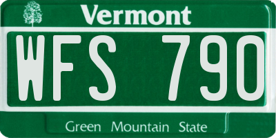 VT license plate WFS790