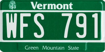 VT license plate WFS791