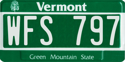 VT license plate WFS797