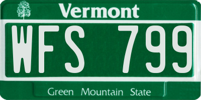 VT license plate WFS799
