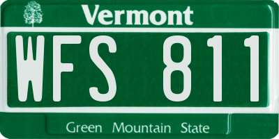 VT license plate WFS811