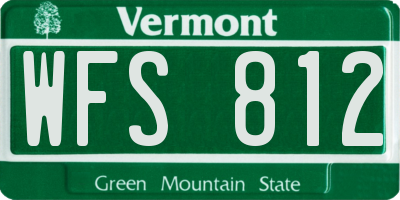 VT license plate WFS812