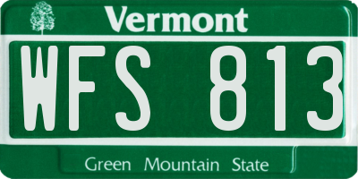VT license plate WFS813